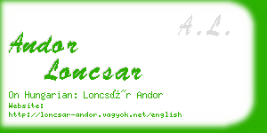 andor loncsar business card